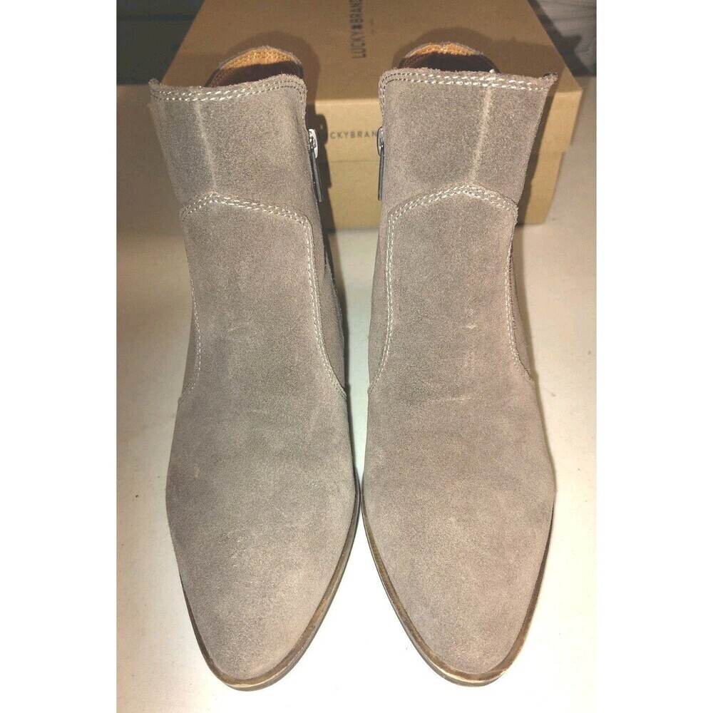 Lucky Brand Tayti Falcon Oiled Suede Western Ankle Boots Women's Size 8.5M - Picture 2 of 11